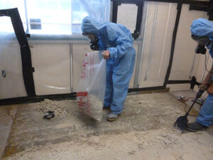 Asbestos vinyl floor removal
