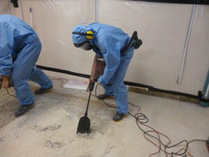 Asbestos vinyl floor removal